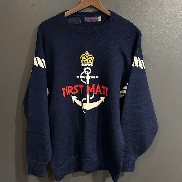 George HostlerNavy First Mate Anchor Sweater